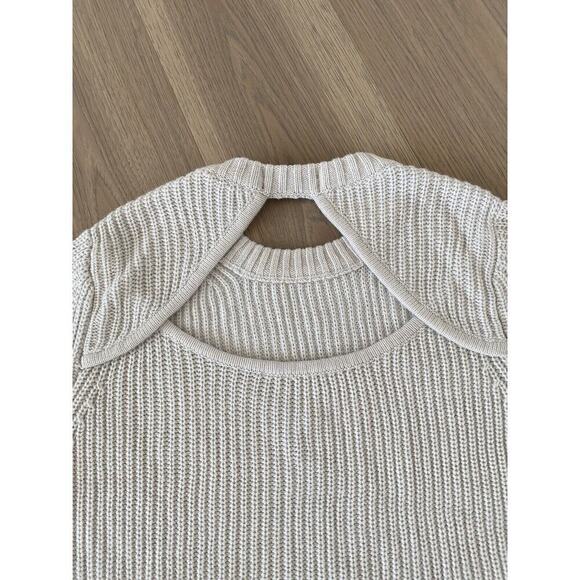 Sanctuary Womens Gray Loose Knit Open Back Crew Neck Sweater NWT Size Large - Picture 7 of 11